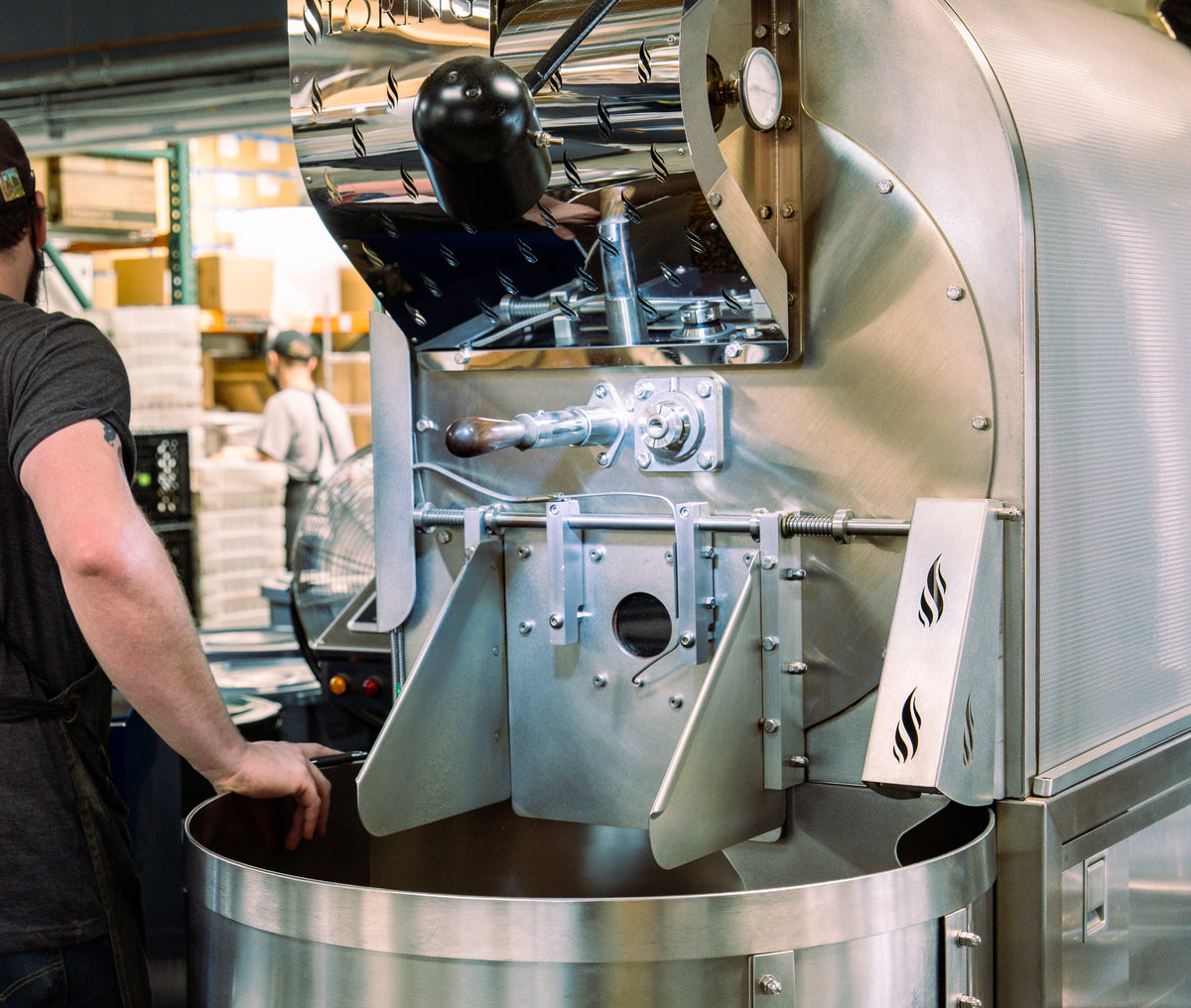 Loring roaster on a roasting floor