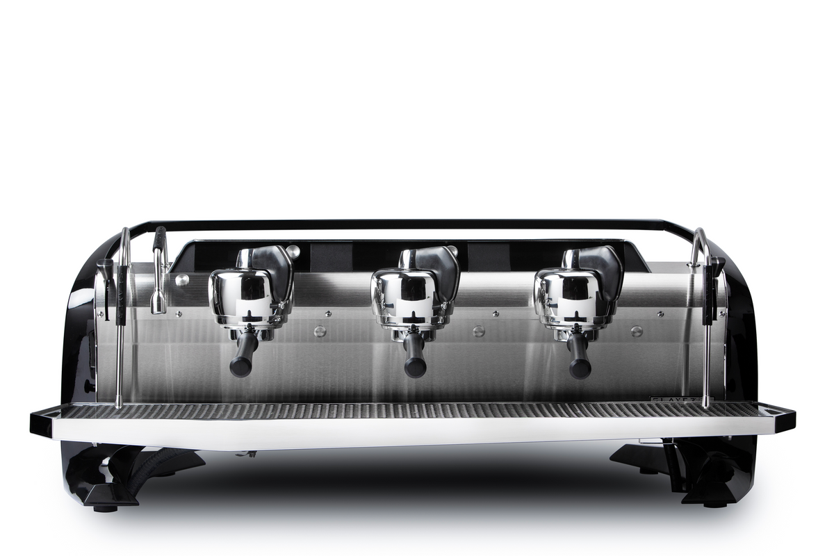 Three-group Slayer espresso machine, front view